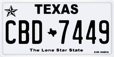 TX license plate CBD7449