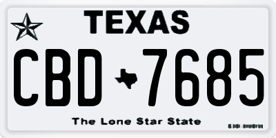 TX license plate CBD7685