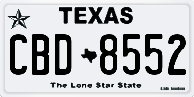 TX license plate CBD8552