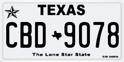 TX license plate CBD9078