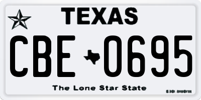 TX license plate CBE0695
