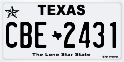 TX license plate CBE2431