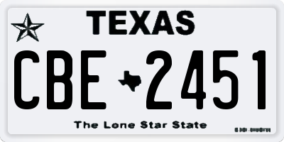 TX license plate CBE2451