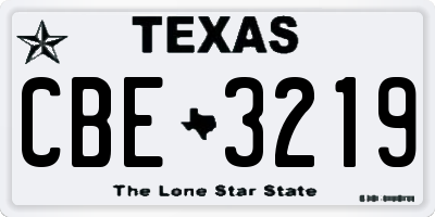 TX license plate CBE3219
