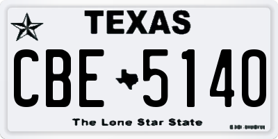 TX license plate CBE5140