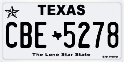 TX license plate CBE5278