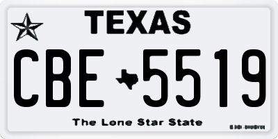 TX license plate CBE5519