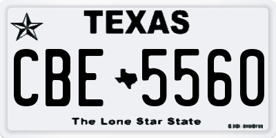 TX license plate CBE5560