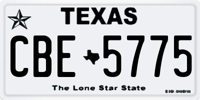 TX license plate CBE5775