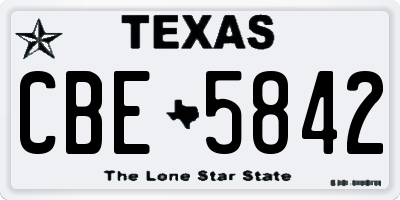 TX license plate CBE5842