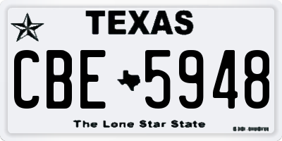 TX license plate CBE5948