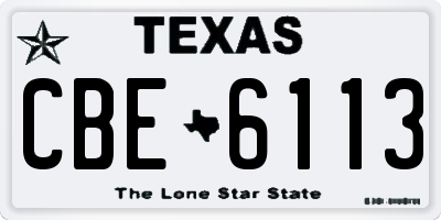 TX license plate CBE6113