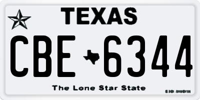 TX license plate CBE6344