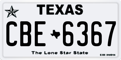 TX license plate CBE6367