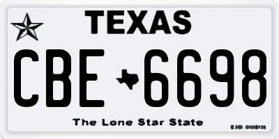 TX license plate CBE6698