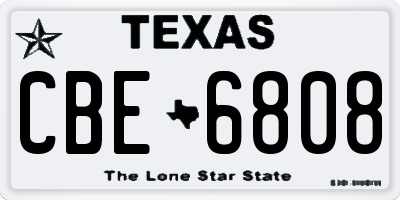 TX license plate CBE6808
