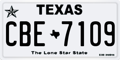 TX license plate CBE7109