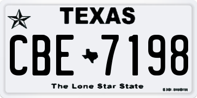 TX license plate CBE7198