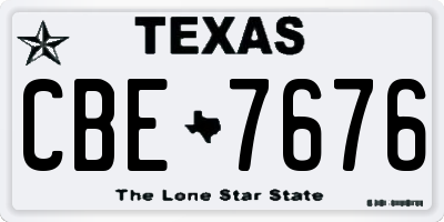 TX license plate CBE7676