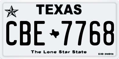 TX license plate CBE7768