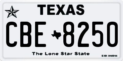 TX license plate CBE8250
