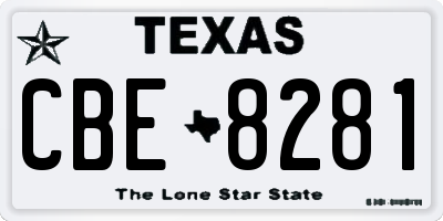 TX license plate CBE8281