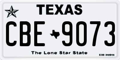 TX license plate CBE9073