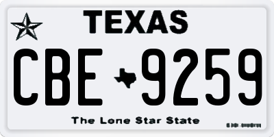 TX license plate CBE9259