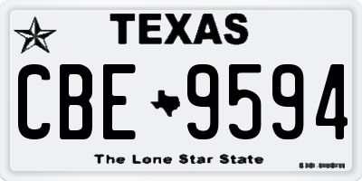 TX license plate CBE9594