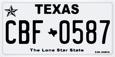 TX license plate CBF0587