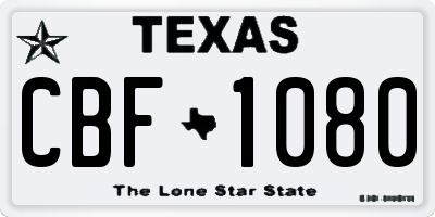 TX license plate CBF1080