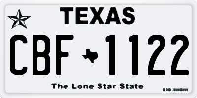 TX license plate CBF1122