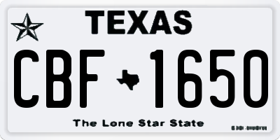 TX license plate CBF1650