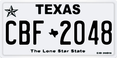 TX license plate CBF2048