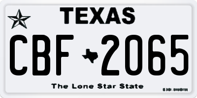 TX license plate CBF2065