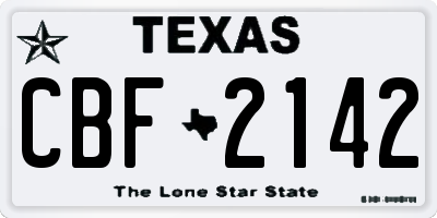 TX license plate CBF2142