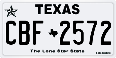 TX license plate CBF2572