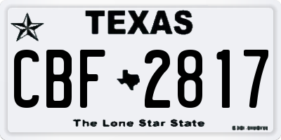 TX license plate CBF2817