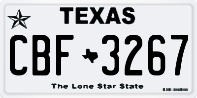 TX license plate CBF3267