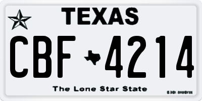 TX license plate CBF4214