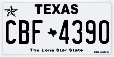 TX license plate CBF4390