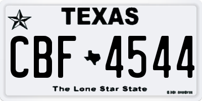 TX license plate CBF4544