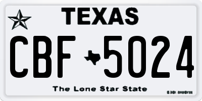 TX license plate CBF5024