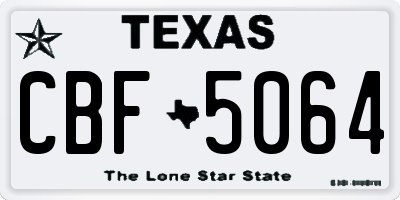 TX license plate CBF5064