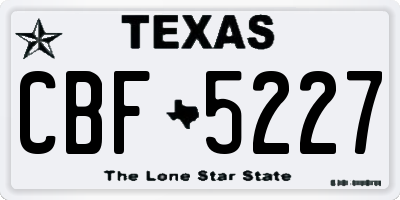 TX license plate CBF5227