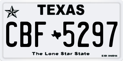 TX license plate CBF5297