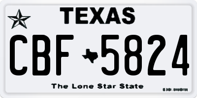 TX license plate CBF5824
