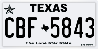 TX license plate CBF5843