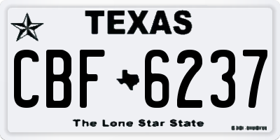TX license plate CBF6237
