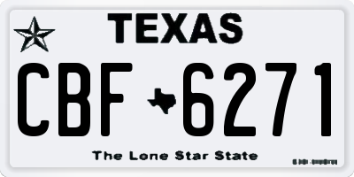 TX license plate CBF6271